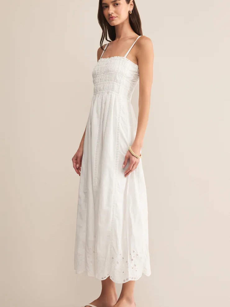 Z Supply Dani Embroidered Midi Dress New Nwt White